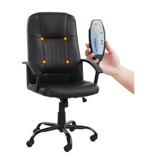 Кресло офисное Device MS-002, 4 массажных модуля, экокожа, черное.